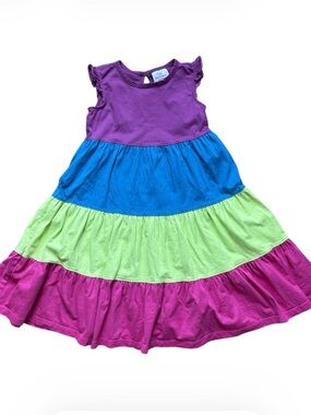 SOLD Color-block Tiered Dress | Twirl | Hanna Andersson | 6-7